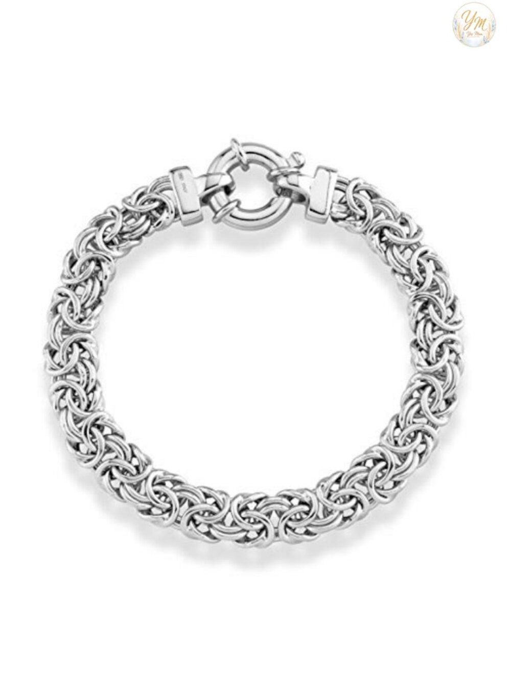 Italian 925 Sterling Silver Byzantine Bracelet Women 9mm